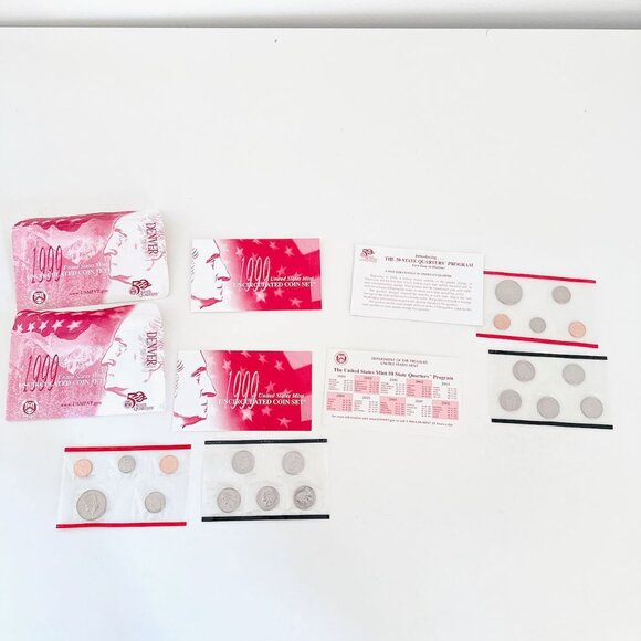 1999 UNITED STATES MINT COIN SET DENVER UNCIRCULATED SET OF 2 - Picture 4 of 12